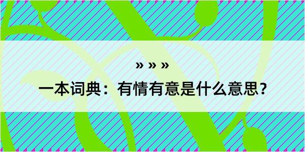 一本词典：有情有意是什么意思？