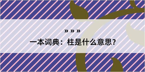 一本词典：柱是什么意思？