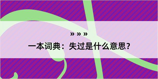 一本词典：失过是什么意思？