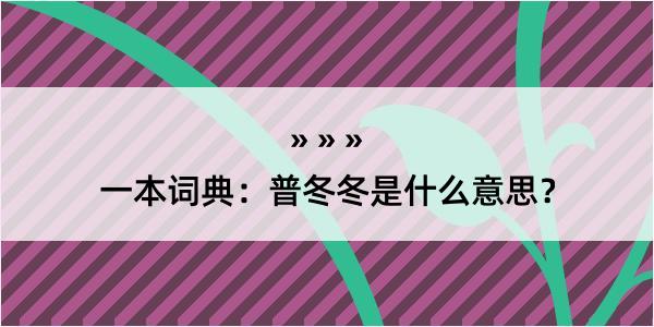 一本词典：普冬冬是什么意思？