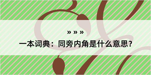 一本词典：同旁内角是什么意思？