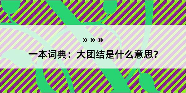 一本词典：大团结是什么意思？