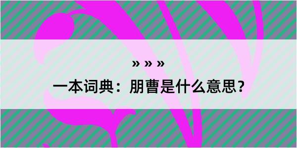 一本词典：朋曹是什么意思？