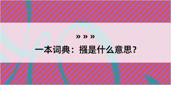 一本词典：摾是什么意思？