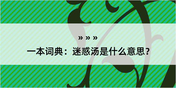 一本词典：迷惑汤是什么意思？