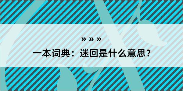 一本词典：迷回是什么意思？