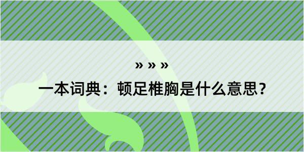 一本词典：顿足椎胸是什么意思？