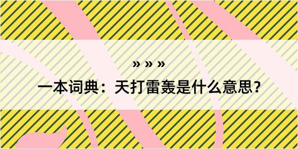 一本词典：天打雷轰是什么意思？