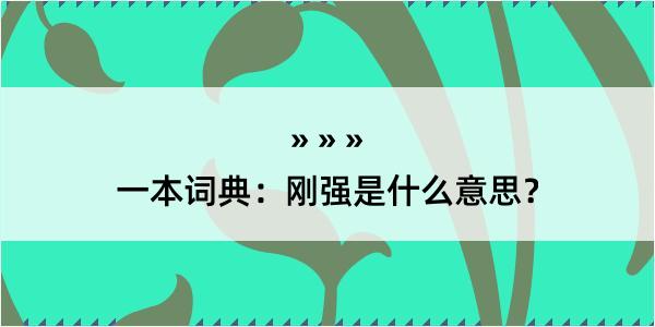 一本词典：刚强是什么意思？