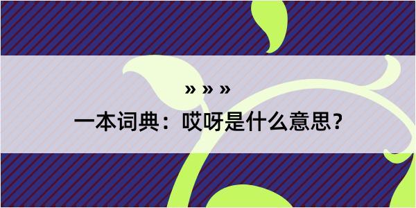 一本词典：哎呀是什么意思？