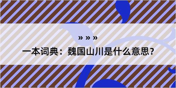 一本词典：魏国山川是什么意思？