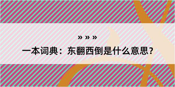 一本词典：东翻西倒是什么意思？