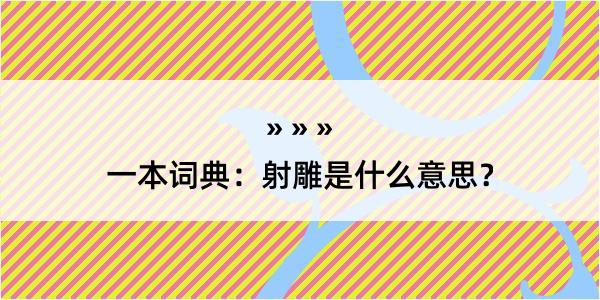 一本词典：射雕是什么意思？