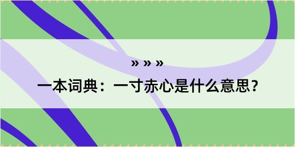 一本词典：一寸赤心是什么意思？