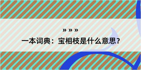 一本词典：宝相枝是什么意思？