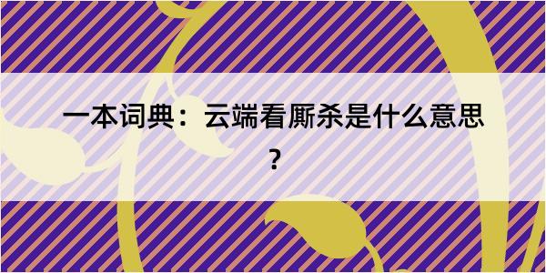 一本词典：云端看厮杀是什么意思？