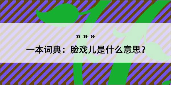 一本词典：脸戏儿是什么意思？