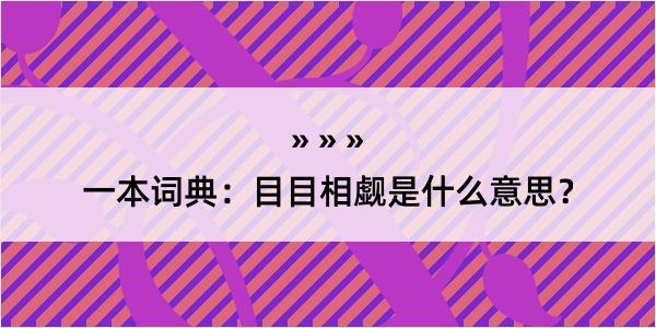 一本词典：目目相觑是什么意思？