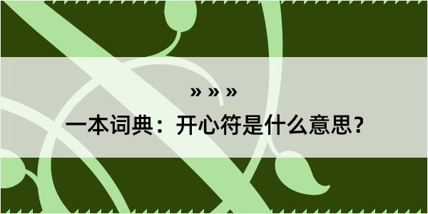 一本词典：开心符是什么意思？