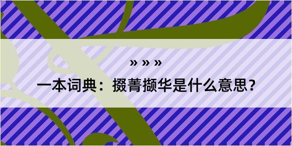 一本词典：掇菁撷华是什么意思？