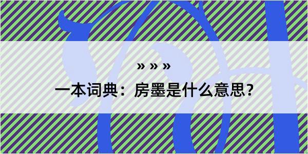 一本词典：房墨是什么意思？