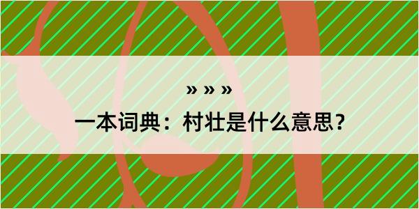 一本词典：村壮是什么意思？