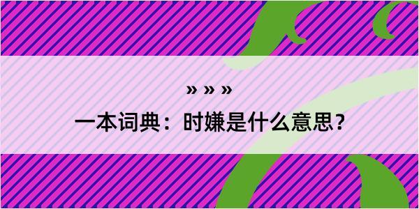 一本词典：时嫌是什么意思？