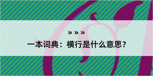 一本词典：横行是什么意思？