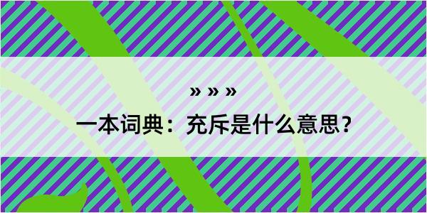 一本词典：充斥是什么意思？