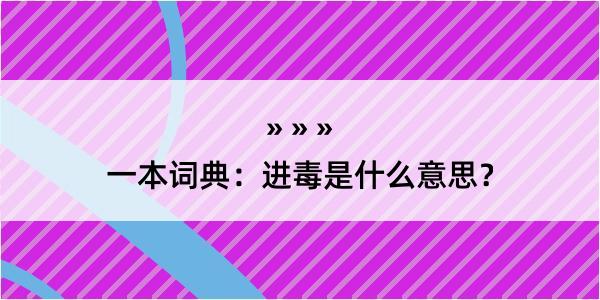 一本词典：进毒是什么意思？