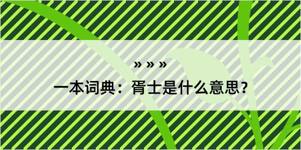 一本词典：胥士是什么意思？