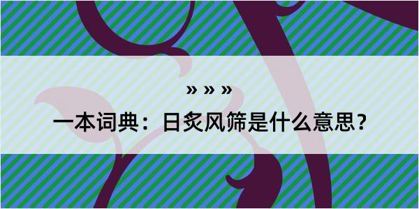 一本词典：日炙风筛是什么意思？