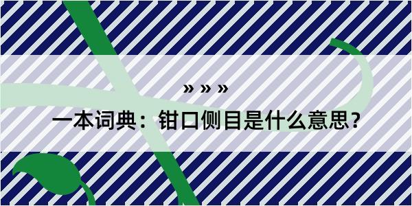 一本词典：钳口侧目是什么意思？