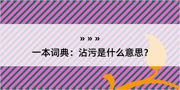 一本词典：沾污是什么意思？