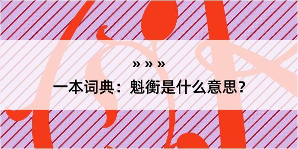 一本词典：魁衡是什么意思？