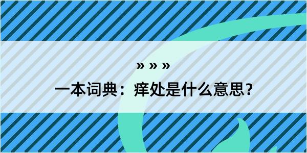 一本词典：痒处是什么意思？