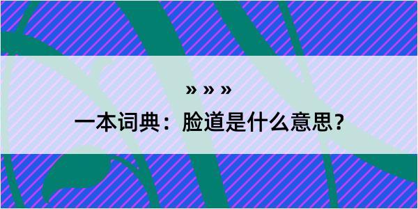 一本词典：脸道是什么意思？