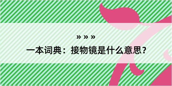 一本词典：接物镜是什么意思？