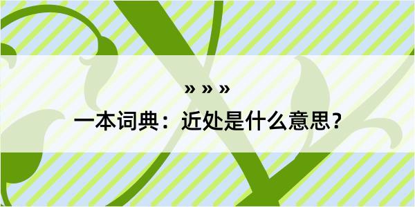 一本词典：近处是什么意思？