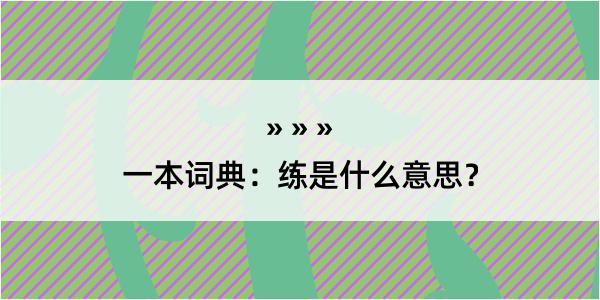 一本词典：练是什么意思？