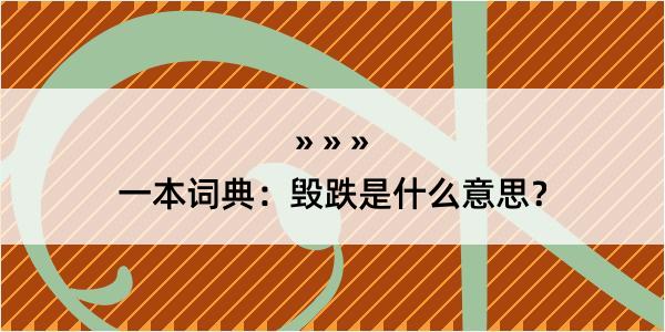 一本词典：毁跌是什么意思？