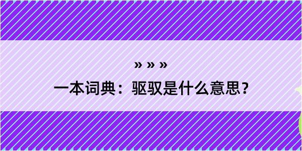 一本词典：驱驭是什么意思？