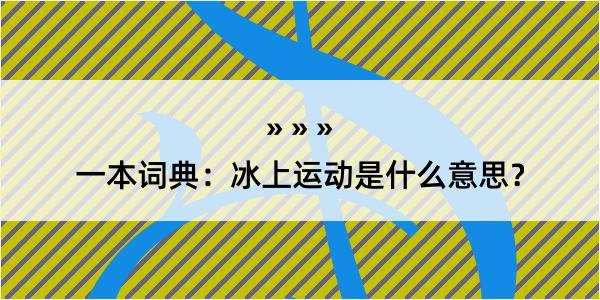 一本词典：冰上运动是什么意思？