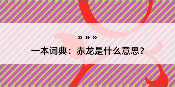 一本词典：赤龙是什么意思？