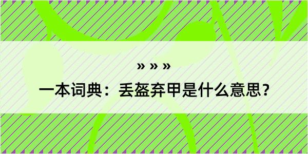 一本词典：丢盔弃甲是什么意思？