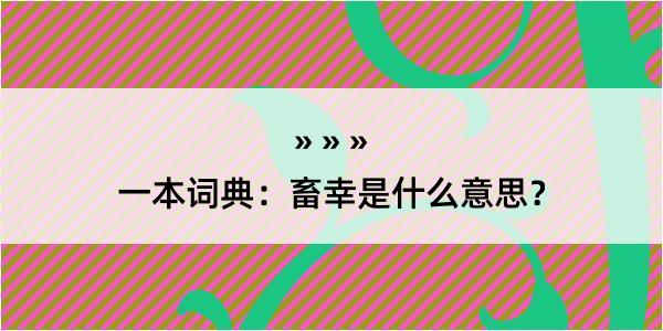 一本词典：畜幸是什么意思？