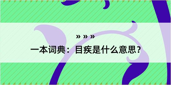 一本词典：目疾是什么意思？