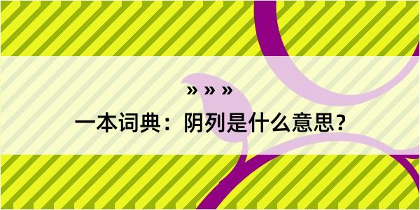 一本词典：阴列是什么意思？