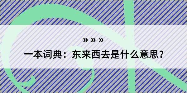 一本词典：东来西去是什么意思？