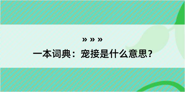 一本词典：宠接是什么意思？